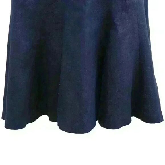VINTAGE Chaps Navy Blue Linen Trumpet Skirt Knee Length Fully Lined Size 12 - Picture 2 of 6